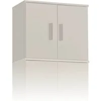 mokebo Mehrzweckschrank Mehrzweckschrankaufsatz 'Der Turm' (für extra viel Stauraum) Made in Germany, Schrankaufsatz für Mehrzweckschrank in Beige Grau