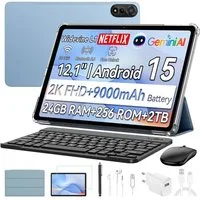 blackview 12“ Mega Android 15 4G LTE incl. Stift/Hülle Tablet Tablet (256 GB, Android 15, 4G LTE, 2.4K, 90 Hz Display, Android 15, 9000mAh, 4G LTE)