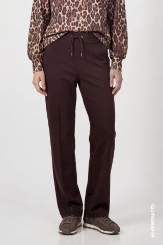 monari - Wide-Leg-Jogger black coffee - Gr. - 34