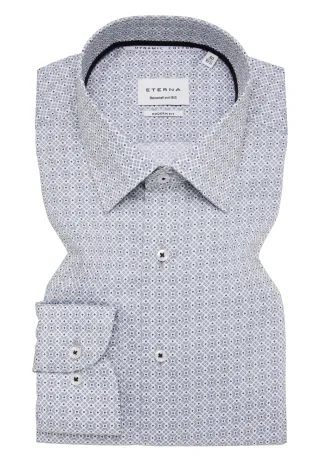 ETERNA - Hemd Twill Langarm silber - Gr. - 44/Langarm - 65cm