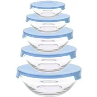 HAC24 Schüssel Vorratsdosen Glas Set Aufbewahrungsdosen Frischhaltedosen, Glas, (Set, 10-tlg), mit Deckel