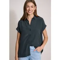CECIL Hemdbluse Sommerbluse, Kurzarm, weich fließende Viskose