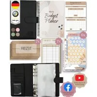 BeginnerBudget Ringbuchkalender Budget Planner & Haushaltsbuch Starter-Set: Sparbuch & Spar-Challenges, Sparen mit Umschlagmethode + Anleitung - Ringbuch - Binder A6