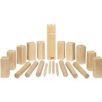 goki Spiel Wikingerspiel Kubb, im stabilen Baumwollbeutel, Familienspiel, Made in Europe