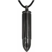 Kiss of Leather Kettenanhänger schwarze Patrone Edelstahl zum Öffnen Aufschrauben Munition Kugel