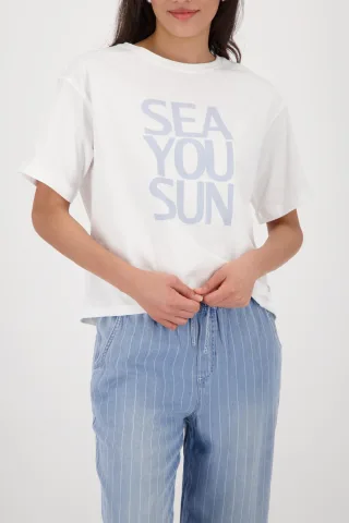 monari - T-Shirt mit Schriftzug - Gr. - 36