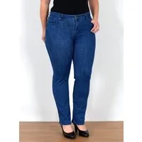ESRA Straight-Jeans Gerade Schnitt Jeans Damen Hose High Rise bis Große Größe High Waist Straight Fit Jeans Gerade Jeanshose Damen bis Übergröße