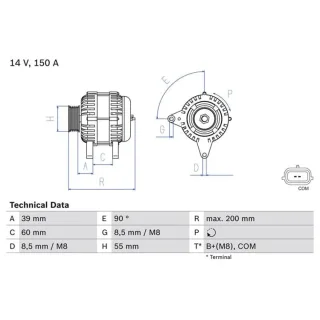 Bosch Lichtmaschine 150A Dacia Renault 0986080410