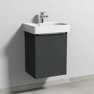 Sanipa 3way Waschtischunterbau zu Geberit Smyle Square Waschtisch mit 1 Tür, Graphit-Matt UP6691B