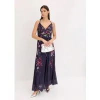 bonprix Maxikleid mit feinem Tüll, Slim Fit Passform