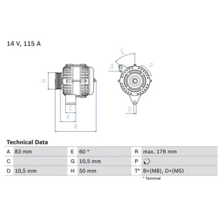 Bosch Lichtmaschine 115A Mercedes C-Klasse Clk E-Klasse G-Klasse Sl
