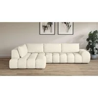OTTO home Ecksofa AZITA L-Form, XL 296 cm - Designsofa in Bubble-Optik, lose Rückenkissen, traumhafte Steppung
