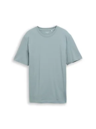 Tom Tailor - Piqué T-Shirt mit Stretch grey mint - Gr. - M