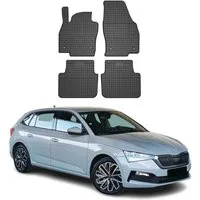 OMAC Auto-Fußmatten für Skoda Scala 2019-2025 Gummimatten Schwarz 4 tlg (4 St), für Skoda Scala 2019-2025 Skoda Scala 2019-2025, Antirutsch,Wasserfest,Einfache Installation