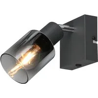 Reality Leuchten LED Wandstrahler mit Glas Lampenschirm Chrom, Höhe 9cm, Dimmfunktion, LED wechselbar, Warmweiß, kleine Wandleuchte schwenkbar, Strahler innen inkl. Leuchtmittel