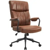 IWMH Bürostuhl Ergonomischer Chefsessel, Retro PU-Leder Drehstuhl, Schreibtischstuhl mit Lendenwirbelstütze Höhenverstellbar Gaming Stuhl