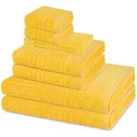 ROSS Handtuch Set Carre, Walkfrottee (Spar-Set, 8-St), 2 X Wasch- 2 X Gäste- 2 X Dusch- 2 X Handtuch im Set - Baumwolle