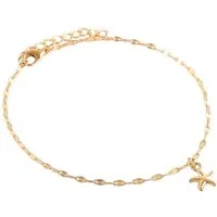 KARMA Fußkette mit Anhänger Fußkettchen Seestern Gold 21 cm modern (1-tlg., Urlaub Strand Abendmode), filigran Fußschmuck