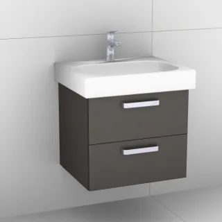 Artiqua 413 Waschtischunterschrank für Citterio 500544 ( ehem. 123560) Stahlgrau Metallic, 413-WU2L- 413-WU2L-K100-7141-88