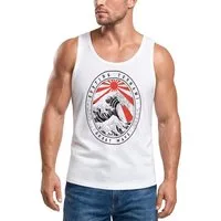 Neverless Tanktop Herren Tank-Top Surfing Tsunami Great Wave Japan Vintage Retro mit Print