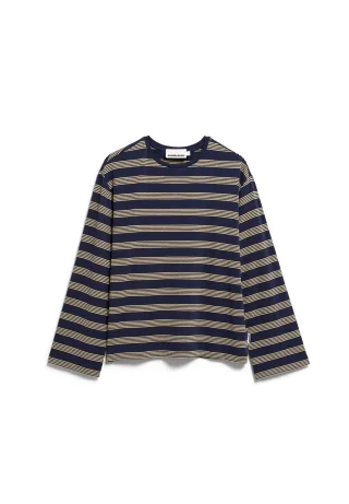 Armedangels - MARYNAA FINE STRIPE LONGSLEEVE tinted navy-golden hay - Gr. - M