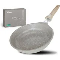 divory Bratpfanne Keramikpfanne mit abnehmbarem Griff, für alle Herdarten, Aluminium, Induktion, abnehmbare Griffe