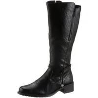 Rieker Reißverschlussstiefel, Langschaftstiefel, Blockabsatz, Vario-Schaft und 2 Reißverschlüssen