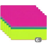MuchoWow Platzset Streifen - Modern - Farbenfroh, (6-St), Platzsets, Tischset, Abwaschbar, Tischsets, Platzdeckchen