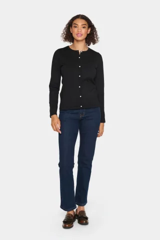 Strickjacke Gerade Passform black