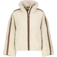 SUBLEVEL Winterjacke Damen Sherpa Teddyfleecejacke Oversize mit Stehkragen und Leistentaschen