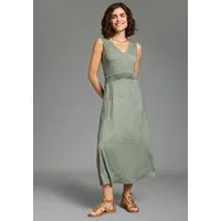 Laura Scott Sommerkleid gemusterte Optik, aus Viskose und Elasthan, mit V-Ausschnitt