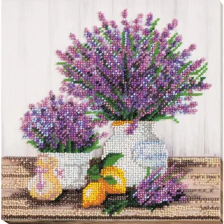 Perlen-Stickbild "Lavendel", 20 x 20 cm