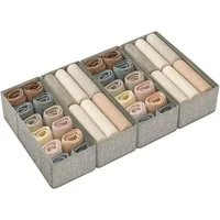 Youyijia Aufbewahrungsbox 4er PCS Schubladen-Organizer aus Stoff – Faltbare Aufbewahrungsboxen