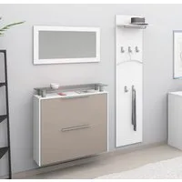 borchardt Möbel Garderoben-Set Rena mit Schuhschrank, Paneel und Spiegel, mit Glasablage