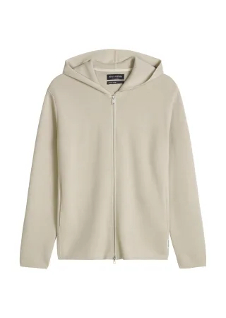 Marc OPolo Casual - Kapuzen-Strickjacke regular Grey Silk - Gr. - S