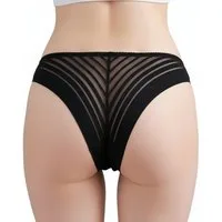Lovolotti Taillenslip Damen Slip mit Streifen-Design – Sexy Unterhose, transparentes Mesh Reizwäsche Unterwäsche Durchsichtig transparent moderne Dessous