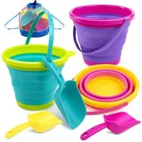 JOYIN Sandeimer JOYIN 3 Packungen Faltbares Strand Eimer Set, Sandkasten
