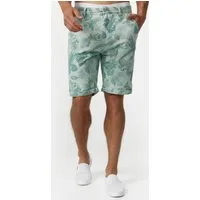 Indicode Chinoshorts Herren Curtain Chino Shorts Herrenshorts Chino Shorts mit sommerlichem Blumenprint und einem Gürtel