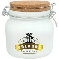 HERGO Creation Spardose HERGO Sparglas URLAUBSKASSE mit Korkdeckel Spardose Sparbüchse