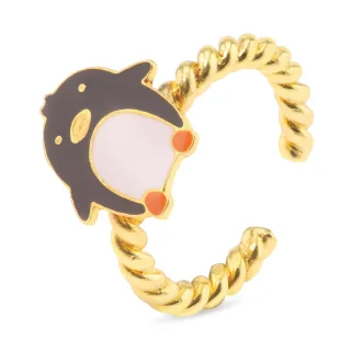Pinguin Ring vergoldet