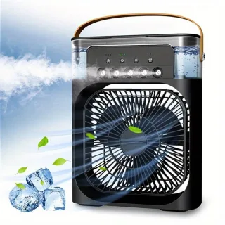 Portable Air Conditioner USB Handle Evaporative Air Cooler Cooling Fan with 3 Speeds / 5 Humidifier Misting Hole / 7 Col