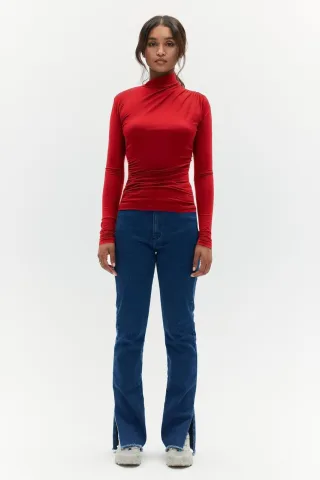 BENU Rote drapierte Bluse