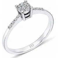 EinStein Diamant Diamantring Diamant Solitär Ring 0,30 Carat Effekt Antragsring 8 Karat Weißgold, Diamant, Solitär Ring, Antragsring, Verlobungsring, Gold