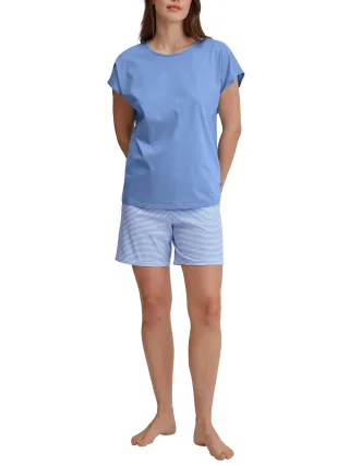 CALIDA - DAMEN Pyjama kurz hydrangea blue - Gr. - XL