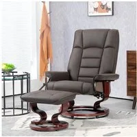 HOMCOM Relaxsessel Relaxsessel mit Hocker, 360°drehbarer Wohnzimmersessel (Set, 2-St., bestehend aus Sessel und Hocker), Rückenlehne verstellbar bis 130°, 360° drehbar, mit Hocker