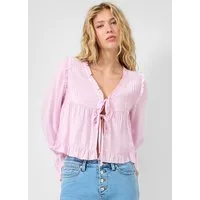QS Langarmbluse Bluse Rüschenbluse