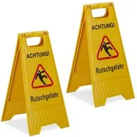 relaxdays Hinweisschild Rutschgefahr Aufsteller im 2er Set
