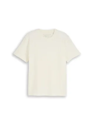TOM TAILOR Denim - T-Shirt mit Waffelstruktur weiß - Gr. - M