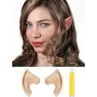 Maskworld Kostüm Waldelf Latexohren, Praktische Elfenohren aus Latex.