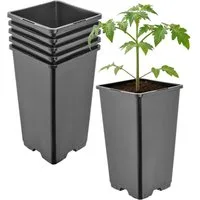 Garronda Blumentopf Kunststoff hoch eckig mit Drainagelöchern für Garten GD-0201 (5 St., 5er Set)